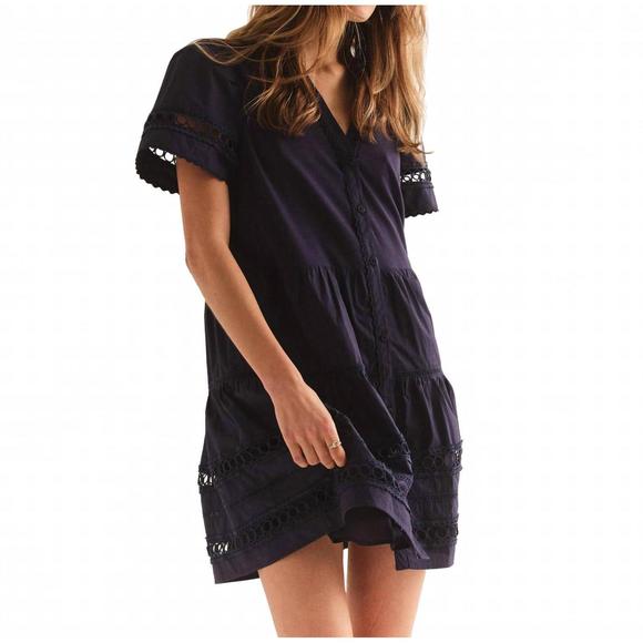 NEW CARTOLINA NANTUCKET eleni dress in midnight blue